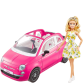 Barbie Fiat 500 med docka - Rosa