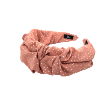 Bella Pannband, Rosa med Prickar