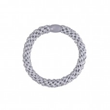 Gummiband - glitter silver (3 st)