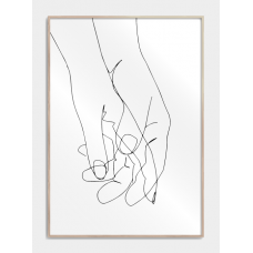 Håller händer i en rad affisch, M (50x70, B2)