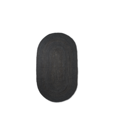 Jutematta, svart - oval (storlek s)