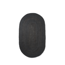 Jutematta, svart - oval (storlek L)