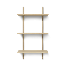 Sektorhylla, trippel - ek/mässing (54 cm)
