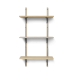 Sektorhylla, trippel - ek/svart mässing (54 cm)
