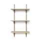 Sektorhylla, trippel - ek/svart mässing (54 cm)