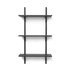Sektorhylla, trippel - svart ask/svart mässing (54 cm)