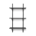 Sektorhylla, trippel - svart ask/svart mässing (54 cm)