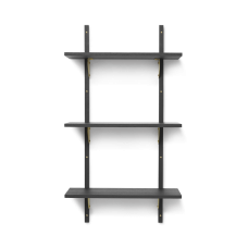 Sektorhylla, trippel - svart ask/mässing (54 cm)