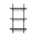 Sektorhylla, trippel - svart ask/mässing (54 cm)