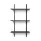 Sektorhylla, trippel - svart ask/mässing (54 cm)