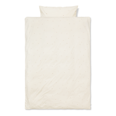 Sängkläder för vuxna - prickbroderi / off-white