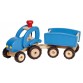 Traktor med släpvagn - blå