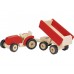 Traktor med släpvagn - röd