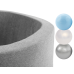 Bollpool med 150 bollar - ljusgrå, pojkaktig (90x30x4cm)