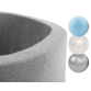 Bollpool med 150 bollar - ljusgrå, pojkaktig (90x30x4cm)