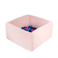 Bollbassäng, fyrkantig - rosa (80x80x30x4cm)