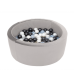 Bollpool med 150 bollar - grå, sammet (90x30x5cm)
