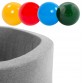 Bollpool med 150 bollar - ljusgrå, färgglada (90x30x4cm)