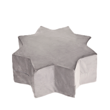 Puffstjärna - grå, sammet (40x30cm)