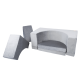Soffbassäng - grå, sammet (120x120x50cm)