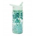 Vattenflaska, grön glitter - 300 ml