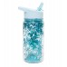 Vattenflaska, blå glitter - 300 ml
