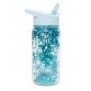 Vattenflaska, blå glitter - 300 ml