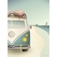 VW husbil, affisch, 30x40cm
