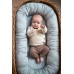 Baby Nest 2. Generation - broderad cool sommardesign - Pearl Blue