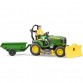 Bruder Bworld John Deere grästraktor med släp 62104