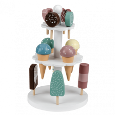 Tiny Republic Play Ice Cream Set med 12 glass i trä