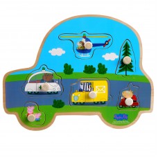 Peppa Wooden Peg Puzzle - Transport